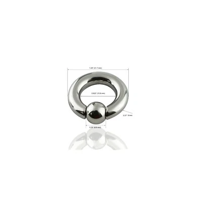 Surgical Stainless Steel Spring Loaded Captive Bead Earring Septum Ring Gauge - Image 1 of 4