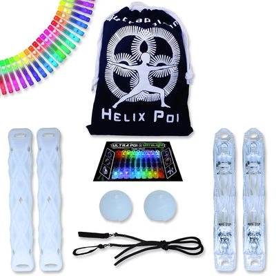 Helix Poi - UltraPoi LED Poi Set - Best Light Up Glow Poi - Flow Rave Tanzspielzeug - Bild 1 von 4