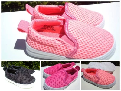 New  Slip On Canvas Shoes, For Toddler Girls. Many Sizes. - Image 1 of 4