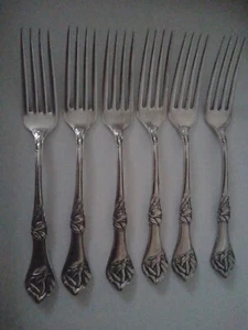 Paragon Extra Art Nouveau Dinner Forks Set Of Six - Picture 1 of 8