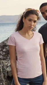 Fruit Of The Loom Lady-Fit Valueweight V-Neck T-Shirt - Womens tops - ladies tee - Picture 1 of 6