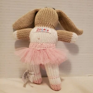 Zubels Betsie The Ballerina Bunny Rabbit Knit Plush Rattle Soft Toy Stuffed 7" - Picture 1 of 3