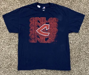 Cleveland Indians C Logo Azul Para Hombres XL Majestuosa Camisa MLB AL Camiseta de Béisbol Ohio - Imagen 1 de 5
