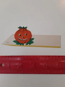 Antigua cartulina vintage de Halloween troquelada troquelada nombre lugar tarjeta Gibson sin usar - Imagen 1 de 3