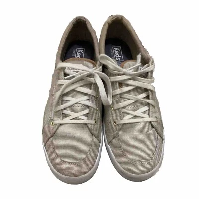 Zapatos deportivos Keds para mujer talla 9 beige cómodos de caña baja WF59954 a rayas Foto 1 de 4