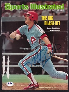 Mike Schmidt Autographed May 3 1976 Sports Illustrated Cover Only PSA/DNA Folded - Picture 1 of 3