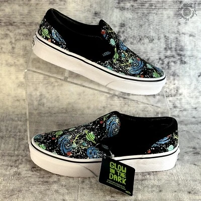 NUEVO EN CAJA - Vans Classic Slip-O Juvenil Talla 2.0 - Negro Brillo Cósmico - Brilla en la Oscuridad Foto 1 de 4