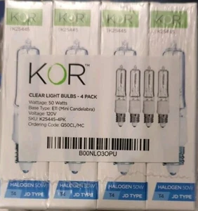 Kor Clear Light Bulbs - 4 Pack - 50 watt 120v T4 JD Style NEW (Inv11224) - Picture 1 of 2