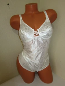 Vintage VANITY FAIR Satin FLORAL BODYSUIT BUSTIER GIRDLE SHAPER TEDDY PANTY 36B - Picture 1 of 12