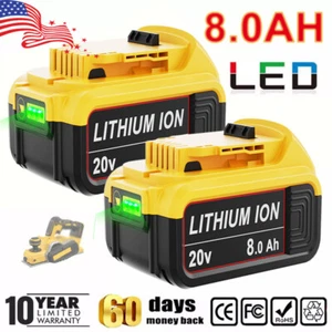 For DeWalt 20V 20 Volt Max XR 8.0AH Lithium Ion Battery Pack DCB206-2 DCB205-2 - Picture 1 of 19