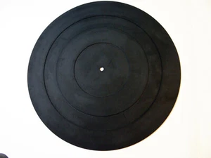 Vintage Technics Sony Akai Turntable Platter Mat Black Anti Static Rubber Type A - Bild 1 von 4