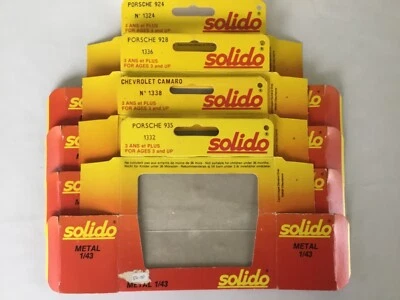  SOLIDO 4 BOÎTES VIDES PORSCHE 924 PORSCHE 928 PORSCHE 935 CHEVROLET CAMARO1/43 - Photo 1/2