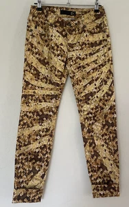 JUST CAVALLI Gold Colored STRETCH Cotton PANTS Italian Size 27 Excellent Con - Picture 1 of 8