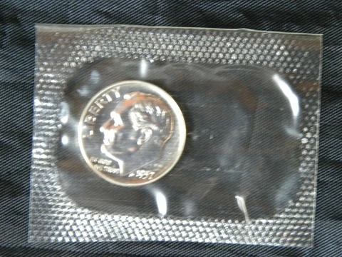 1957 Roosevelt Dime 90% Silver Gem Proof  In Original Proof Set Cellophane Cover