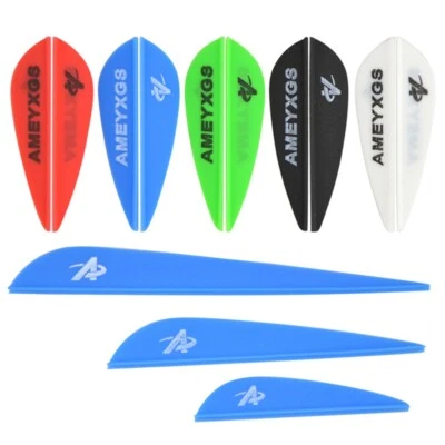 100pcs Archery Feather Rubber Vanes Fletches Plastic Bow DIY Arrow Fletching - Image 1 of 4