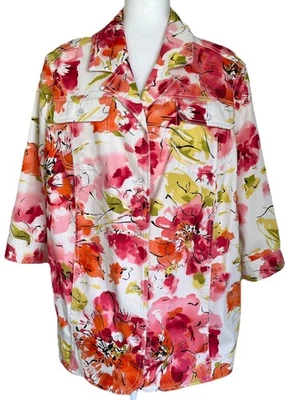 CHAQUETA BLAZER TANJAY MUJER 20W Rosa Negro Floral Primavera Verano A Medida Abierta Foto 1 de 4