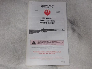 Ruger Bolt Action Scout Rifle Original Gun Instruction / Owners  Manual - Picture 1 of 3