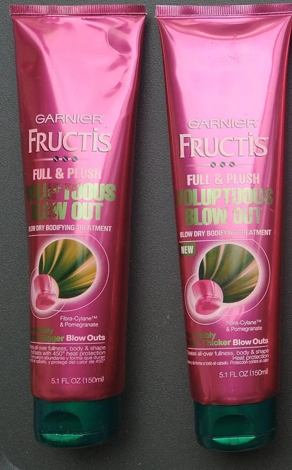 2 Tube Garnier Fructis Full & Plush VOLUPTUOUS BLOW OUT Bodifying Hair Treatment - Image 1 of 2