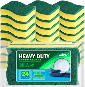 Heavy Duty Dish Sponge, 24 Pack Cleaning Scrubber for Home and Kitchen - Picture 1 of 12