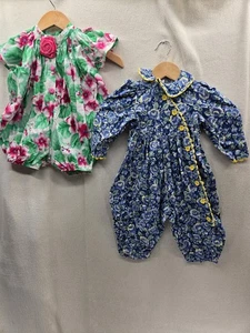 2 Vintage Baby Mädchen Blumen Outfits Paket Größe - 18-24 Monate - Bild 1 von 14
