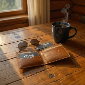 Ralph Lauren Chaps Bifold Leather Wallet RFID Cognac Raised Logo CH1015-COG New - Picture 1 of 13