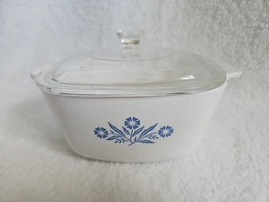 De colección 1950 Corning Ware azul aciano B-25 piroceram .75 cuartos de galón Y tapa - Imagen 1 de 11