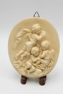 Alabaster Wall Sculpture, Italy, Amilcare Santini (1910-1975), Cherubs - Bild 1 von 5