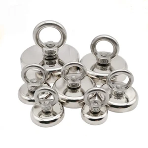 Neodymium Magnet Salvage Deep Sea Fishing Holder Pulling Mounting Pot with Ring - Picture 1 of 20