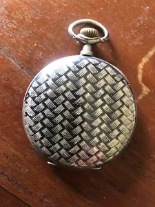 Tavannes /cyma mechanical manual wind Pocket watch Solid Niello Silver Art Deco - Picture 1 of 7