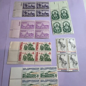 6 US Mixed Plate  blocks & Block   MNH  (Lot 4 File 48) - Picture 1 of 9