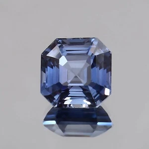 Natural Flawless Ceylon Royal Blue Sapphire Loose Asscher Cut Gemstone 10 mm - Picture 1 of 4