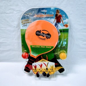 Jazzminton Deluxe Pro Pack Indoor & Outdoor Fun The Ultimate Paddle Game Ages 3+ - Picture 1 of 2