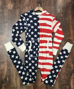 Lazy One "Stars & Stripes," Adult One Piece Pajama, CHOOSE Size - Picture 1 of 8