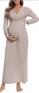 Maternity Dress for Baby Shower Fall Long Sleeve Photoshoot Dress Casual&Long - Picture 1 of 7