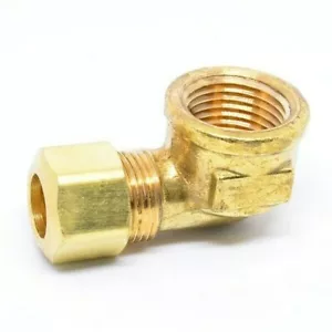 3/8 Tube OD Compression to 3/8 Female Npt 90 Elbow Fitting Adapter HVAC Air - Picture 1 of 6