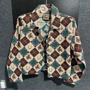 Don’t Mess With Texas Jacket Womens Med Horse Brocade Maximalist Silver Buttons - Picture 1 of 4