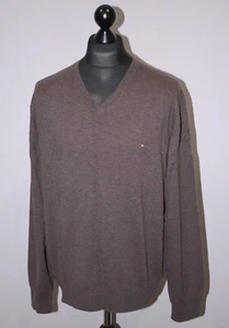 Tommy Hilfiger Hombre Marrón Jersey Jersey Jersey Talla XXL Premium Lana de Cordero - Imagen 1 de 7