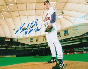 BRAD RADKE MINNESOTA TWINS 1998 ALL STAR COLOR ACTION SIGNED 8x10 - Picture 1 of 1