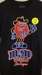 NEW Mens M&M's World Las Vegas Neon Cowboy Glow in the Dark Tee Shirt Sz S Small