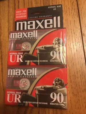 Maxell UR 90 Blank Audio Cassette Tape 2 Pack Maxell UR90 Recording - Image 1 of 2