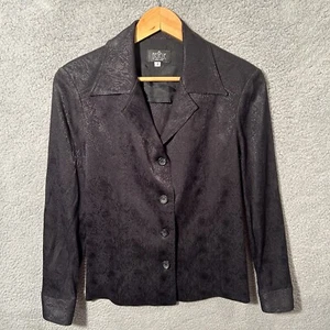 Ben & Elle New York Snake Print Blazer Women's 8 Black Made In USA - Picture 1 of 6