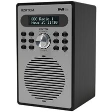 Azatom DAB  DAB+ Digital FM Radio Speaker Alarm Clock Retro Wood Foxton 2 Black