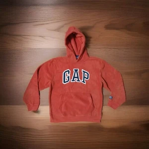 Vintage Gap Hoodie Kids XXL Orange Spell Out Fleece Pullover 90s EUC - Picture 1 of 6