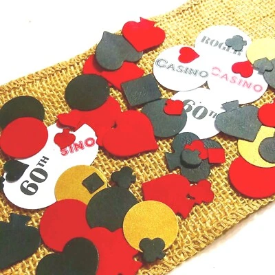 Confeti Casino 300 CT Personalizado Las Vegas Fiesta Decoraciones Adulto Cumpleaños Foto 1 de 4