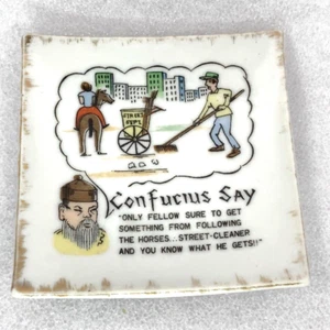 "CONFUCIUS SAY" Porcelain Wall Plate Mini Bradley Jewelry Tray Ring Holder - Picture 1 of 11