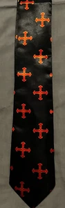 Black York Rites Necktie Red Cross Constantine Masonic Freemason Fraternity NEW! - Picture 1 of 2