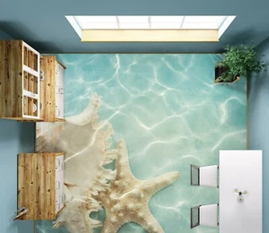 3D Starfish Conch 35RAIN47 Floor WallPaper Murals Wall Print Decal AJ Honey - Picture 1 of 6