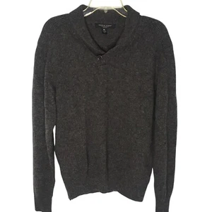 Pronto Uomo 100% Wool Sweater Pullover Shawl Collar Mens XL Gray - Picture 1 of 13