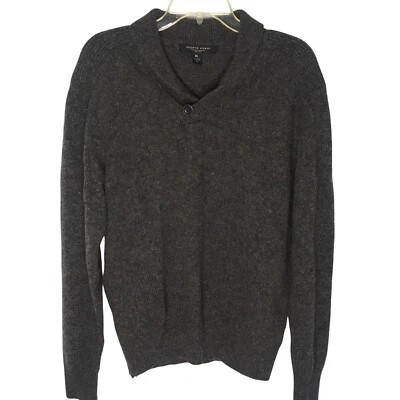 Pronto Uomo 100% Wool Sweater Pullover Shawl Collar Mens XL Gray - Image 1 of 4