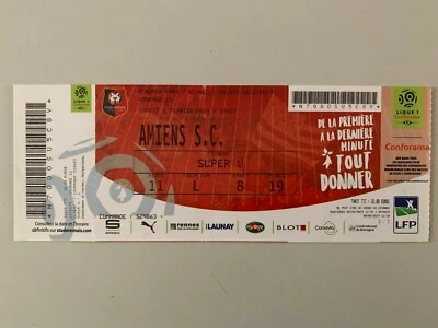 TICKET MATCH RENNES - AMIENS SC 2 FEVRIER 2019 - CHAMPIONNAT DE FRANCE  - Photo 1/2